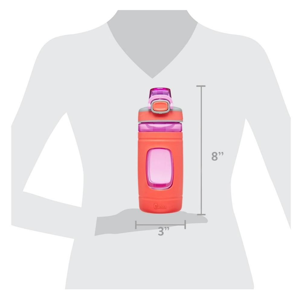 Bubba Flo Kids Water Bottle Wide Mouth Lid w/Silicone Sleeve-Coral,16 fl oz. NWT - Picture 5 of 5